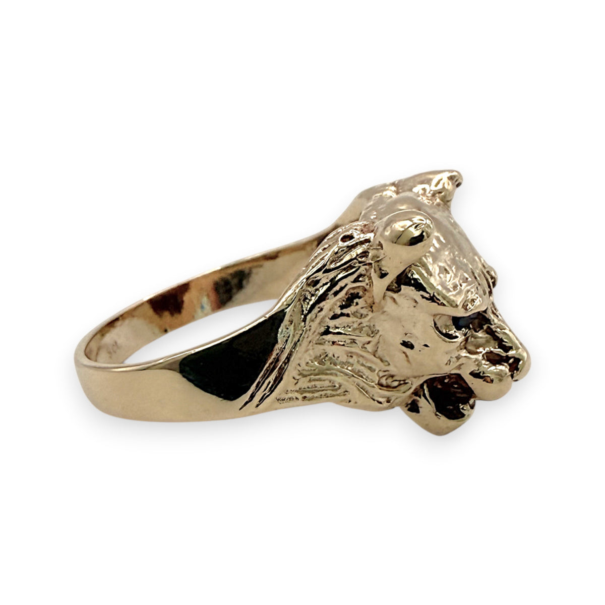 NZGD | 9ct Gold Panther Head Ring Artisan Finish Size T ½