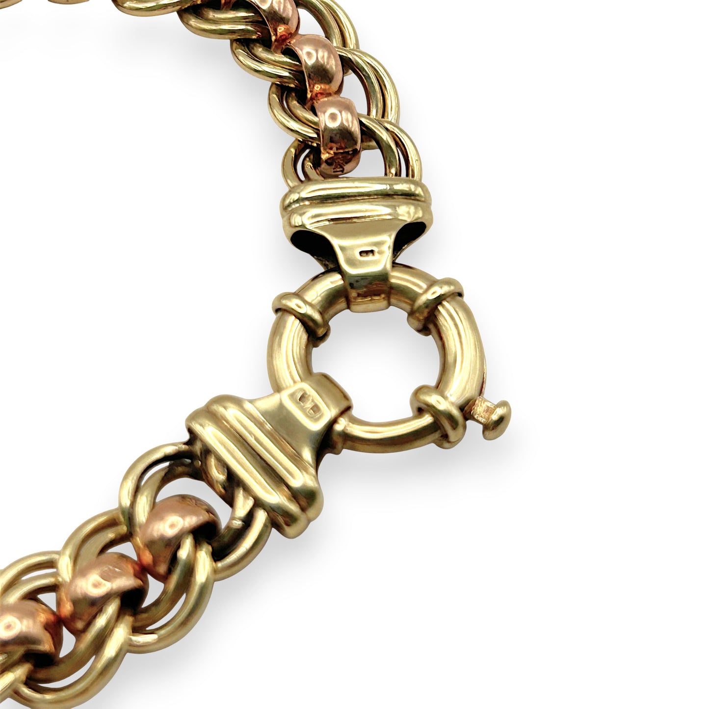 NZGD | 9ct R/Y Gold Aurora Rollo Curb Bracelet Valuation $10,500