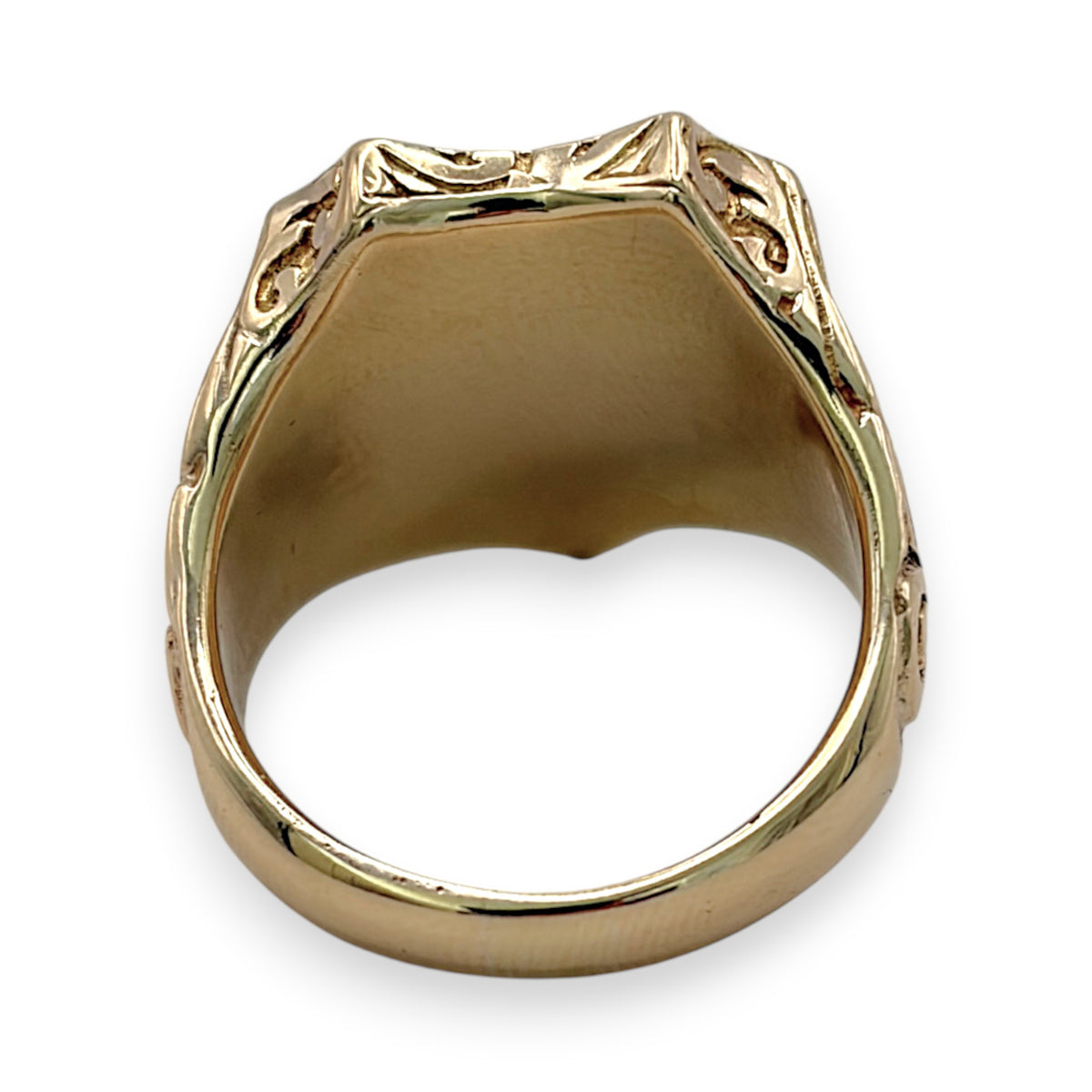 NZGD | 9ct Gold Crested Lion Signet Ring Size V