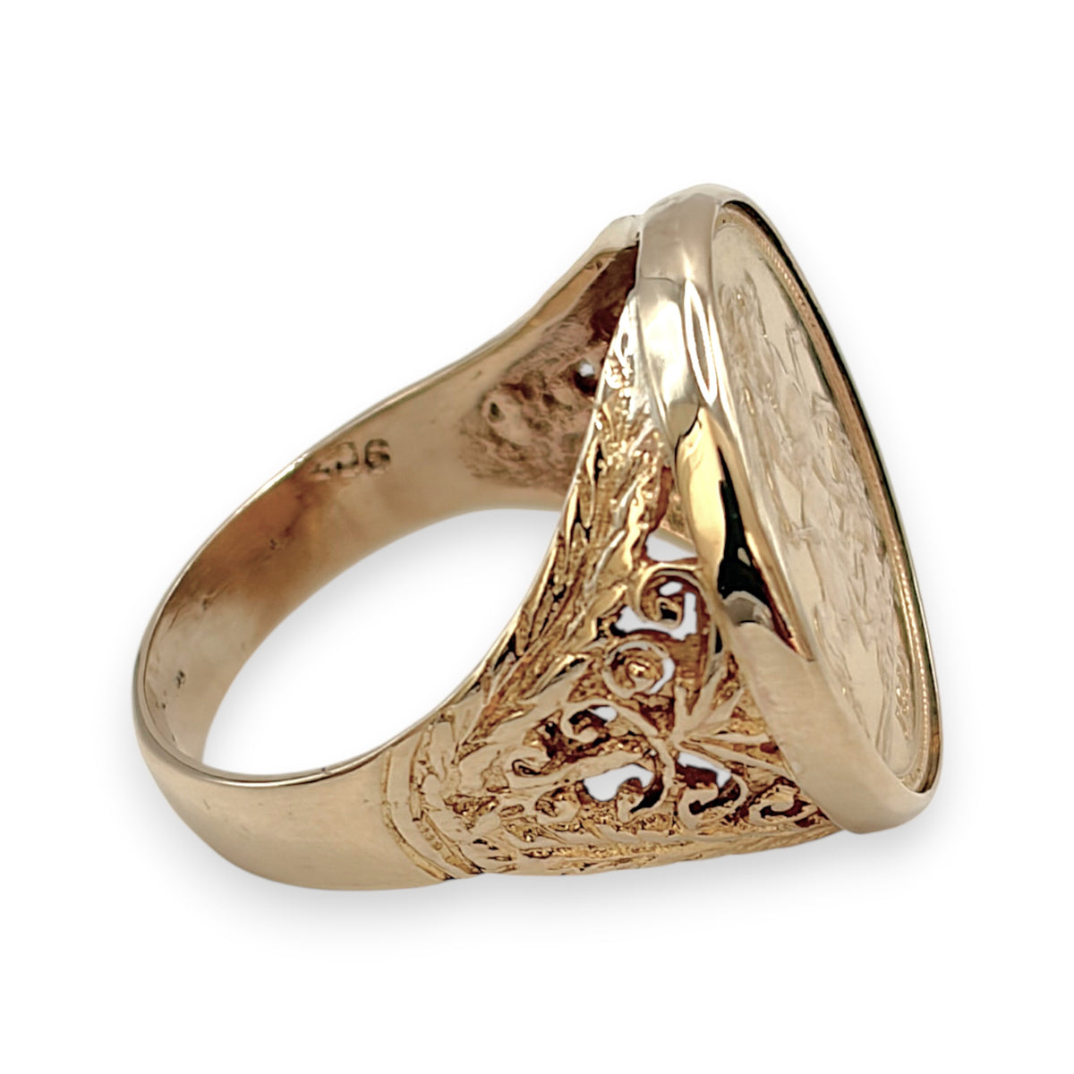 NZGD | 22ct 1911 Half Sovereign in 9ct Gold Ring Size V ½