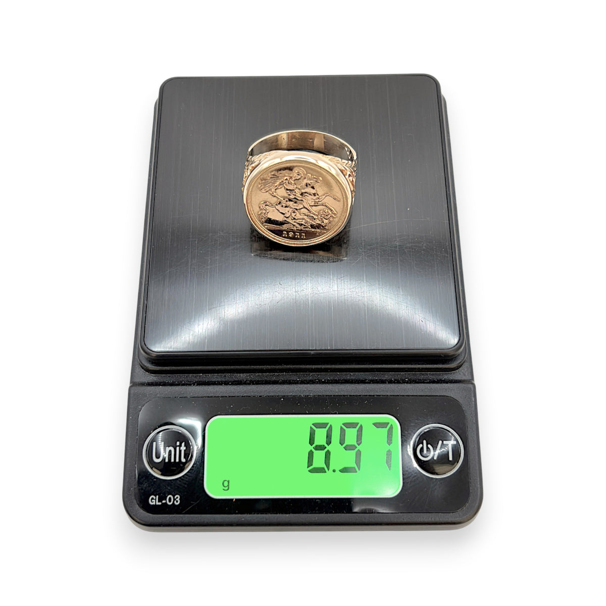 NZGD | 22ct 1911 Half Sovereign in 9ct Gold Ring Size V ½