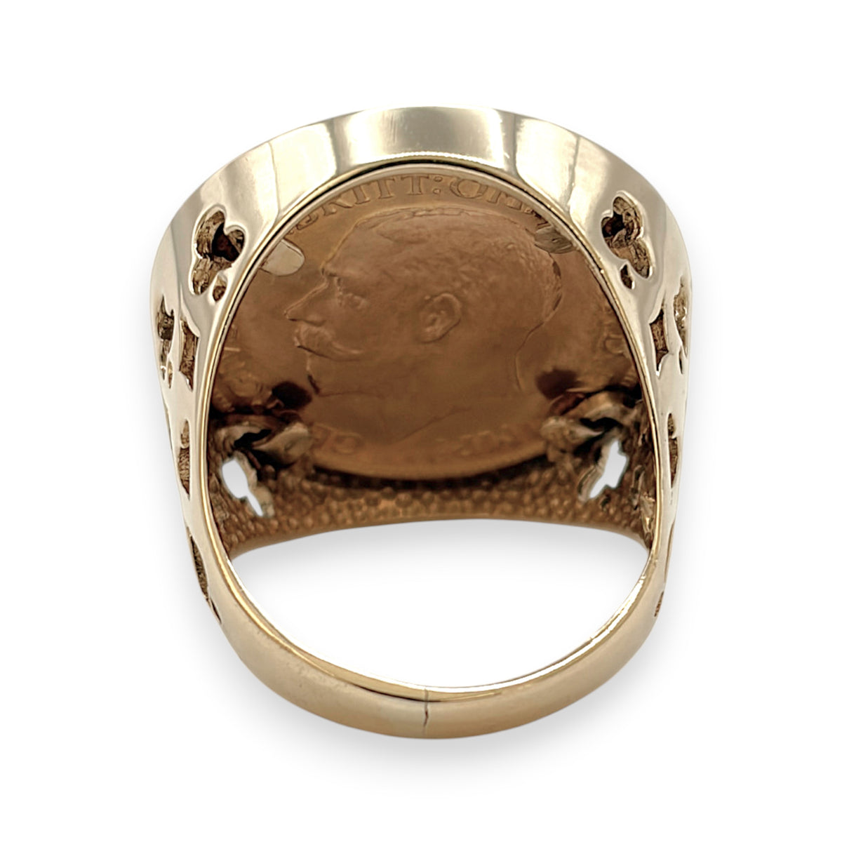 NZGD | 22ct 1911 Full Sovereign in 9ct Gold Majestic Heritage Ring Size S