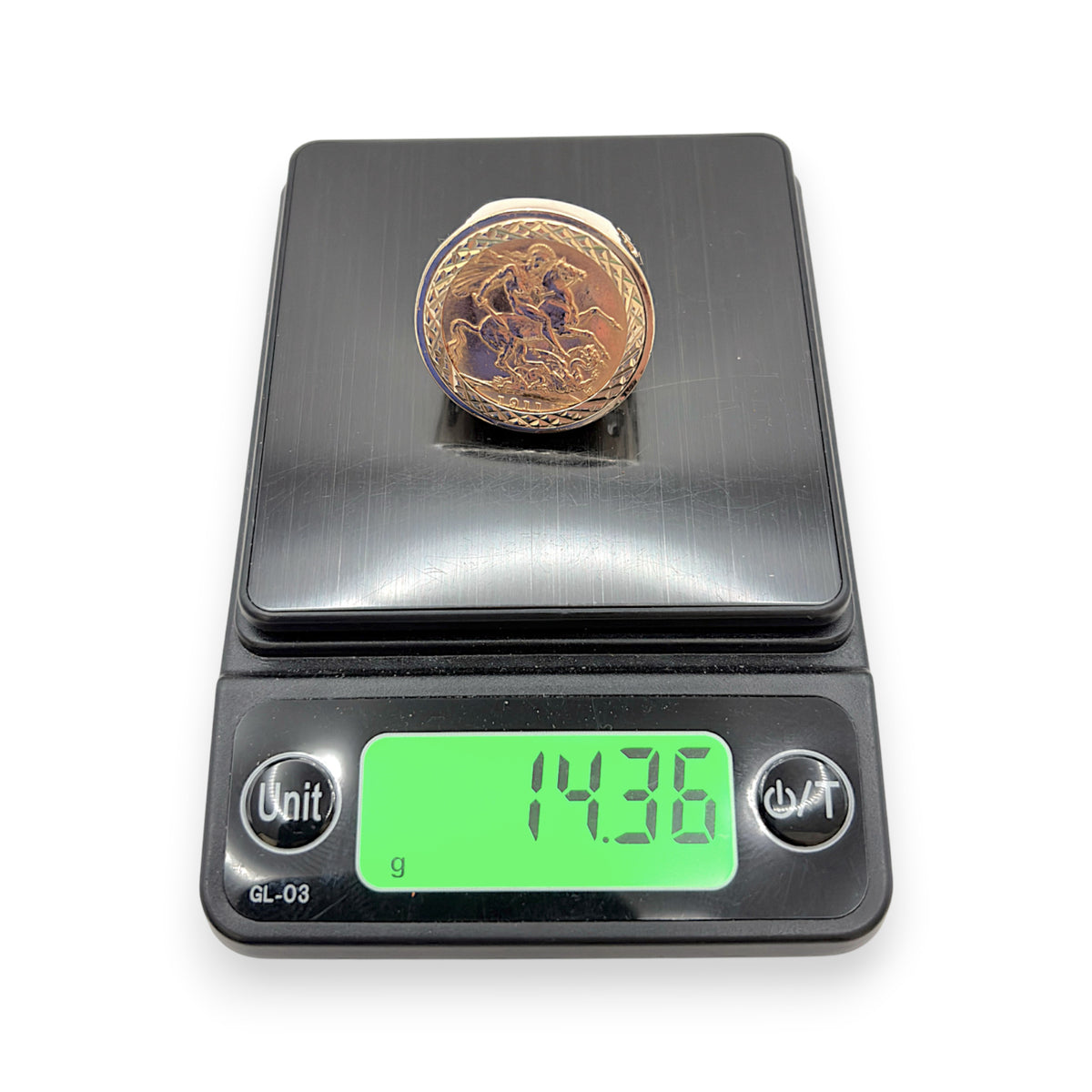 NZGD | 22ct 1911 Full Sovereign in 9ct Gold Majestic Heritage Ring Size S