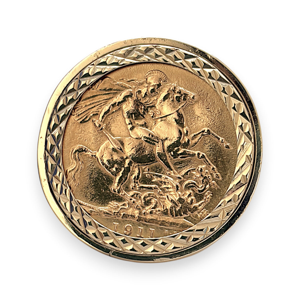 NZGD | 22ct 1911 Full Sovereign in 9ct Gold Majestic Heritage Ring Size S