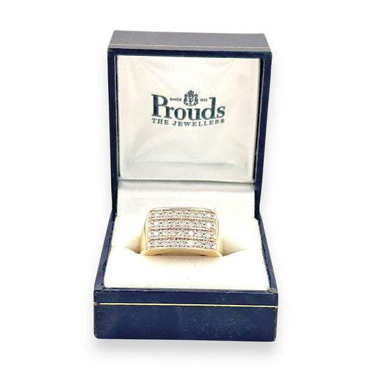 NZGD | 9ct Gold PROUDS Signature Radiance Row Ring Valuation $4,000