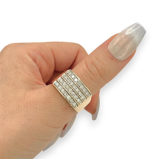 NZGD | 9ct Gold PROUDS Signature Radiance Row Ring Valuation $4,000