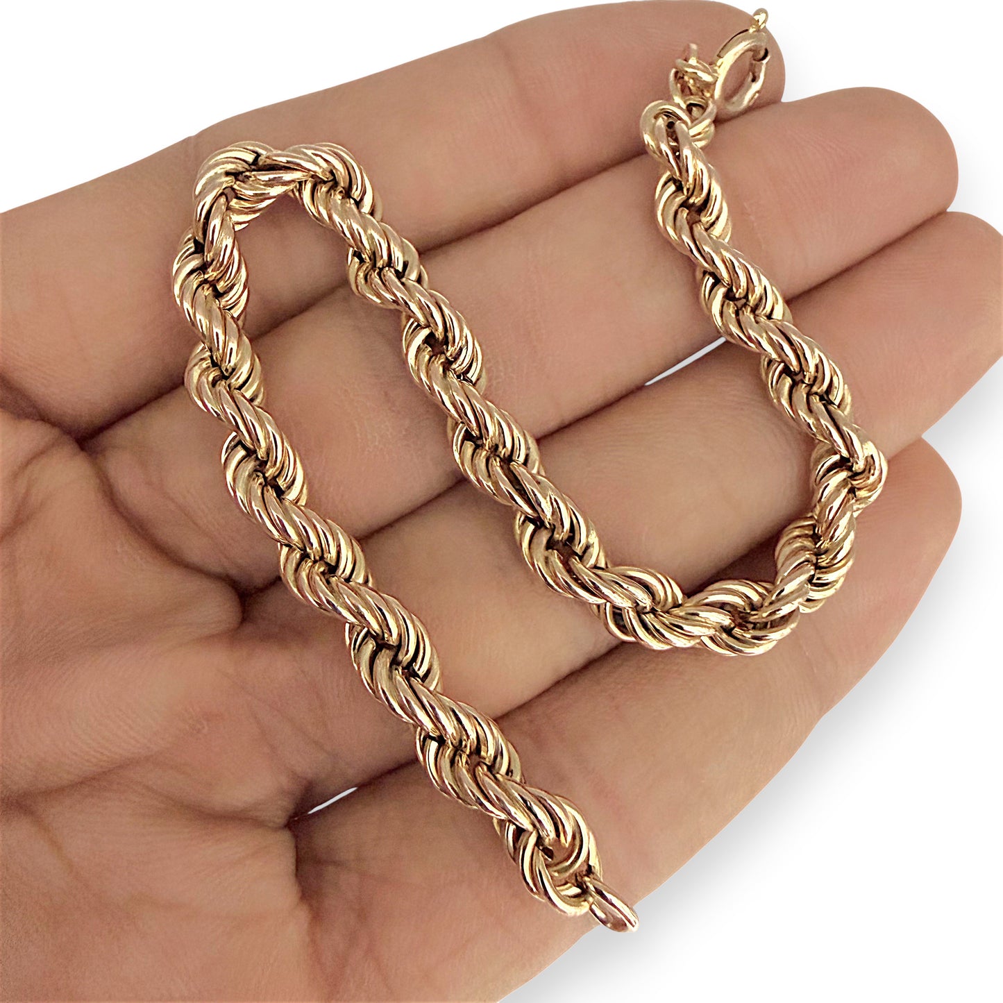 NZGD | 9ct Gold Classic Rope Grace Bracelet 19cm