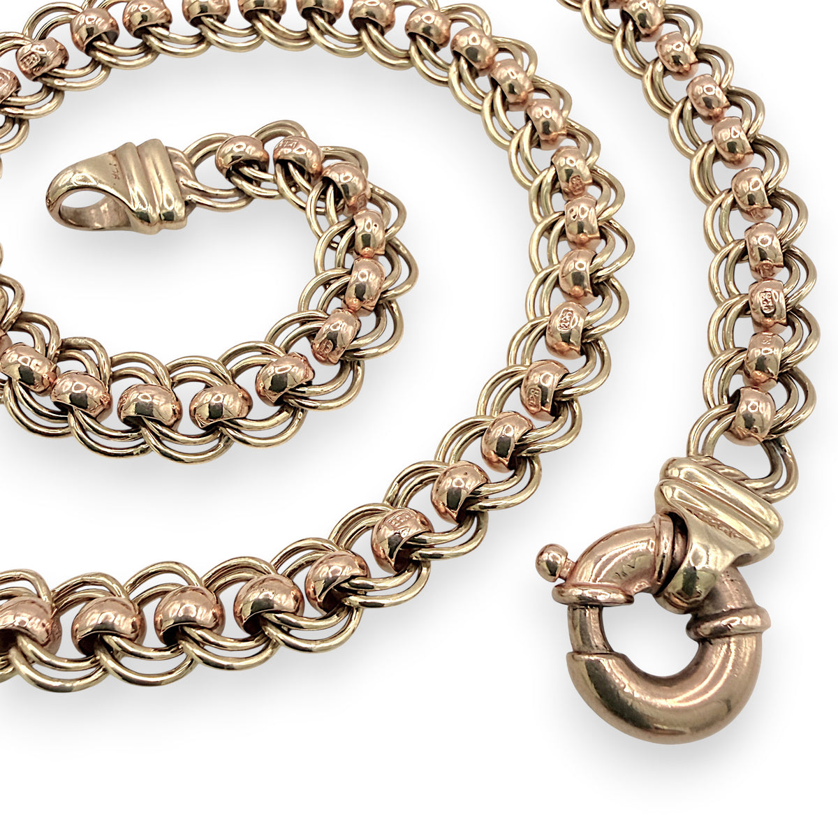 NZGD | 9ct Y/R Gold PROUDS Dual‑Tone Rollo Chain 44cm