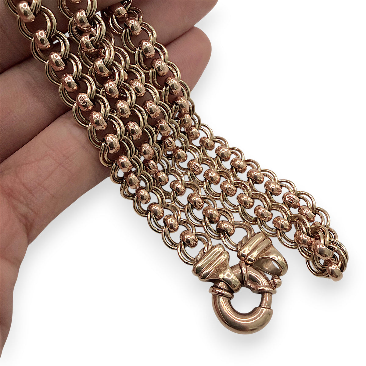 NZGD | 9ct Y/R Gold PROUDS Dual‑Tone Rollo Chain 44cm