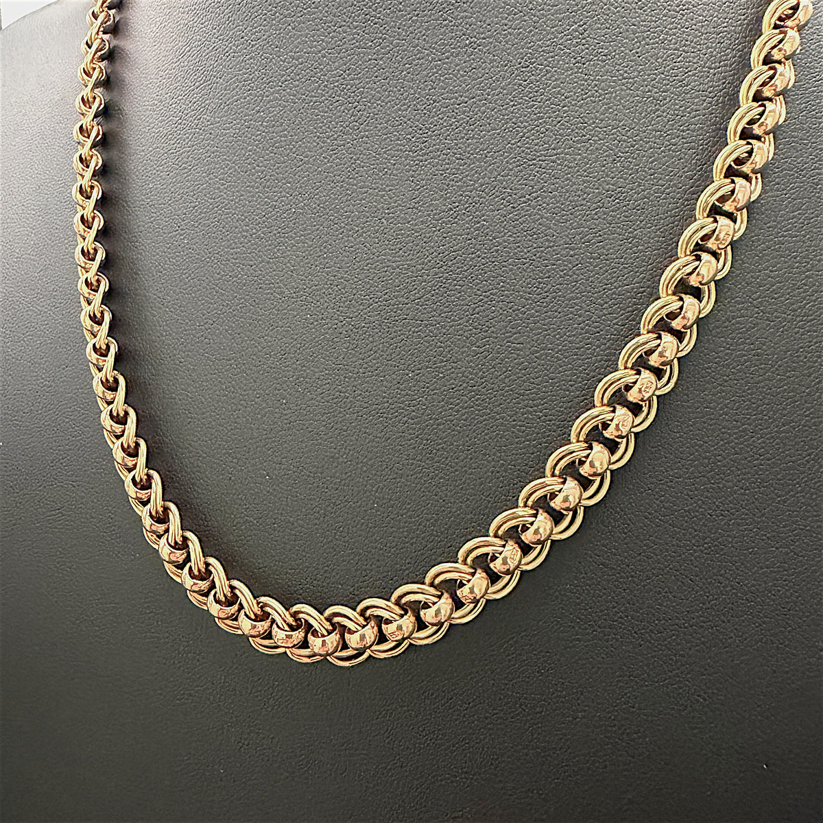 NZGD | 9ct Y/R Gold PROUDS Dual‑Tone Rollo Chain 44cm