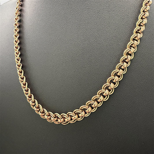 NZGD | 9ct Y/R Gold PROUDS Dual‑Tone Rollo Chain 44cm