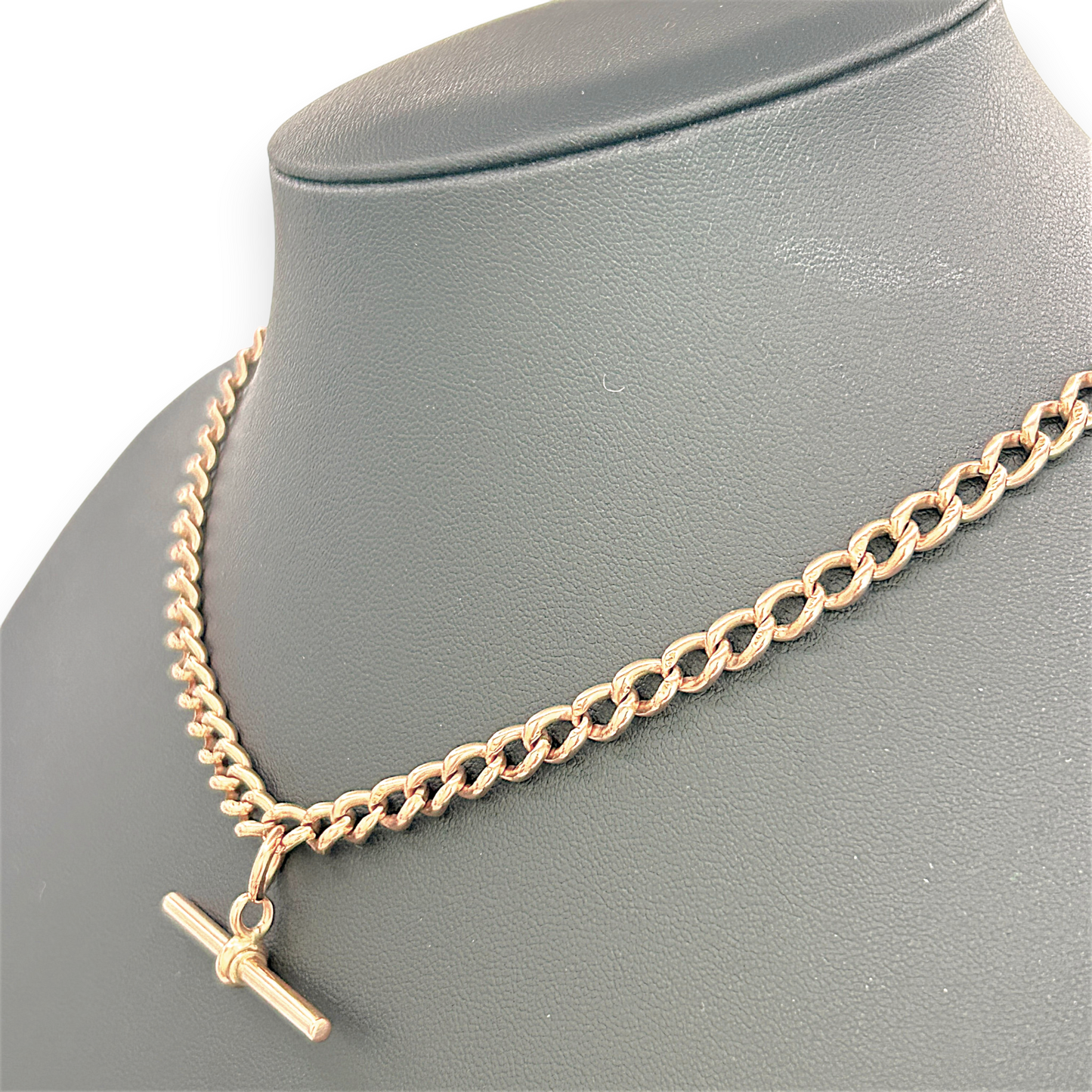 NZGD | 9ct Gold Époque Rose T‑Bar Necklace 42cm