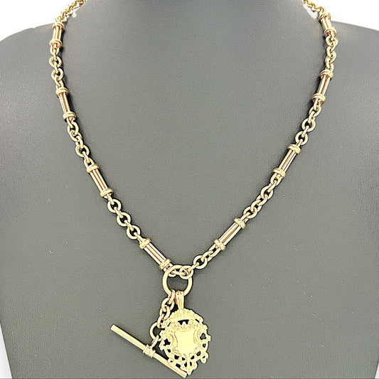 NZGD | 9ct Gold Vintage Sovereign T‑Bar Necklace 49cm