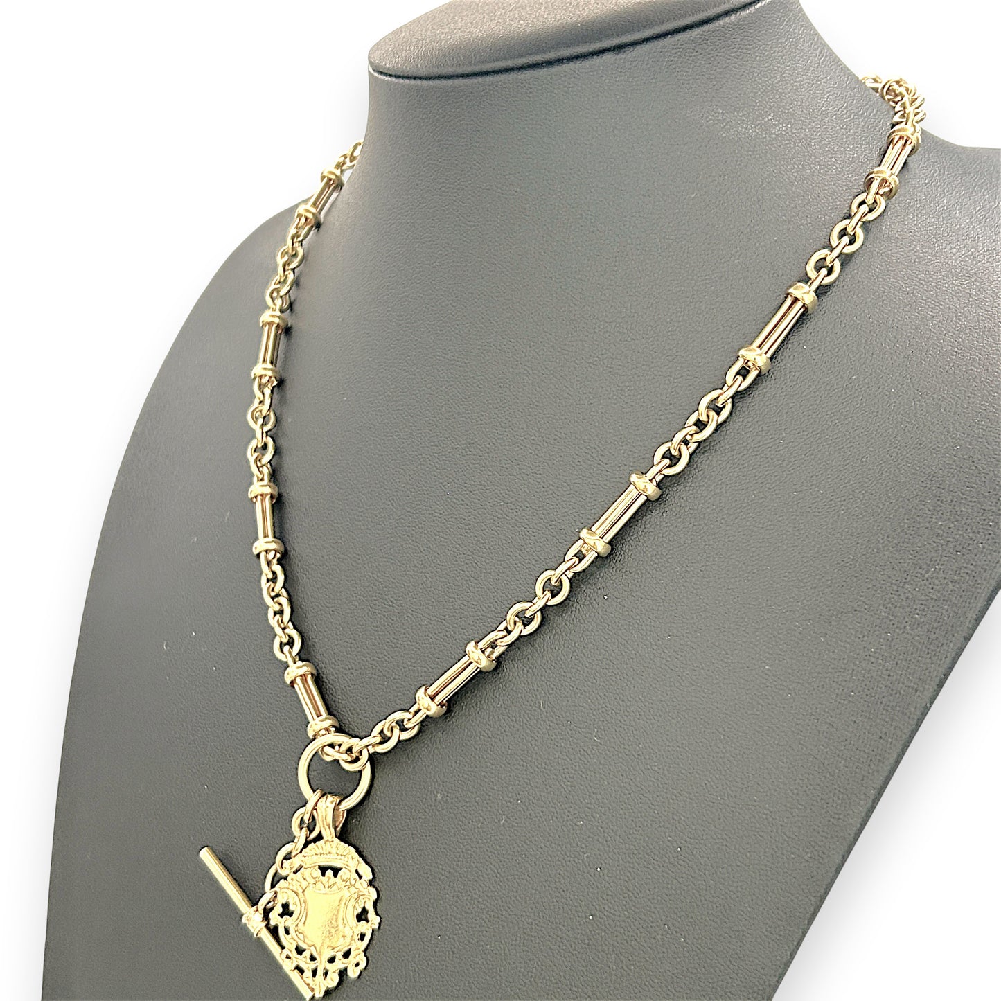 NZGD | 9ct Gold Vintage Sovereign T‑Bar Necklace 49cm