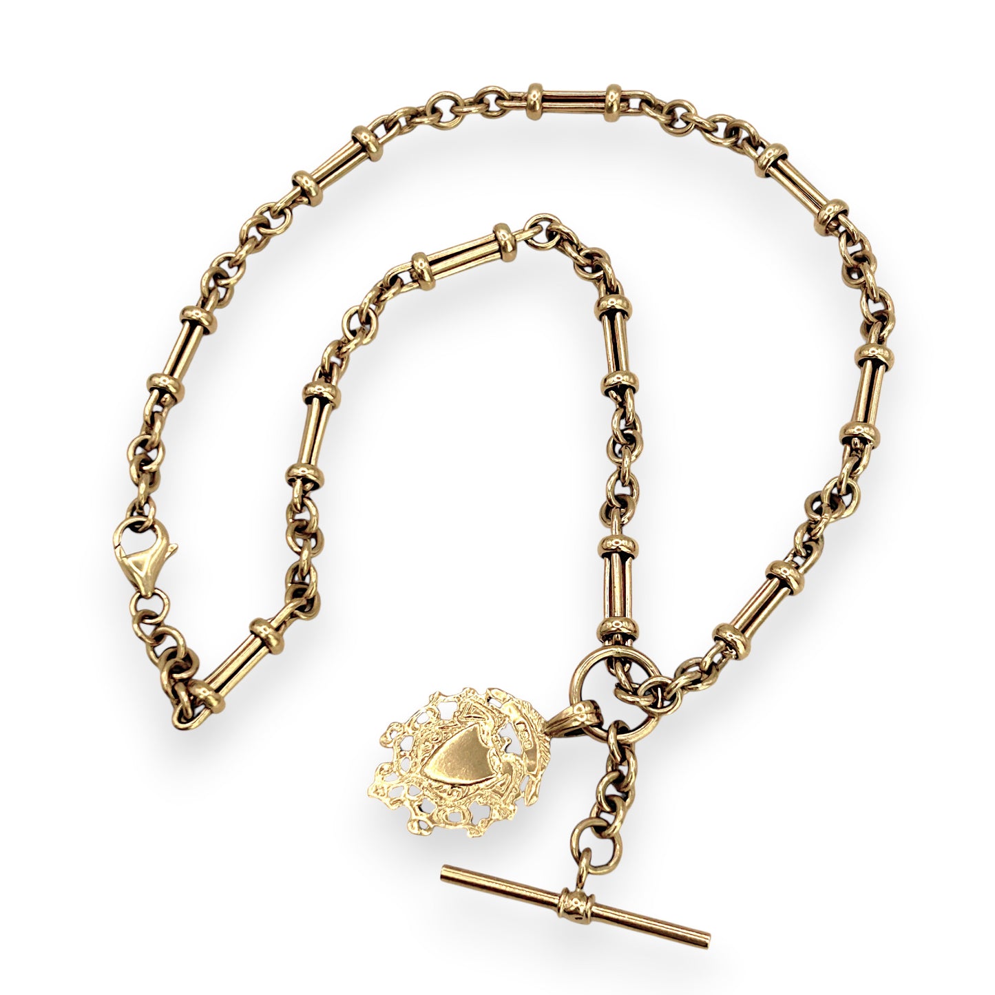NZGD | 9ct Gold Vintage Sovereign T‑Bar Necklace 49cm