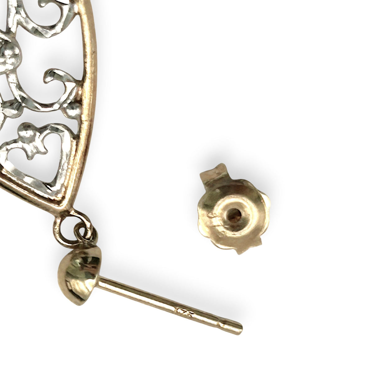 NZGD | 9ct Y/W Gold Golden Breeze Filigree Drops 3.5cm