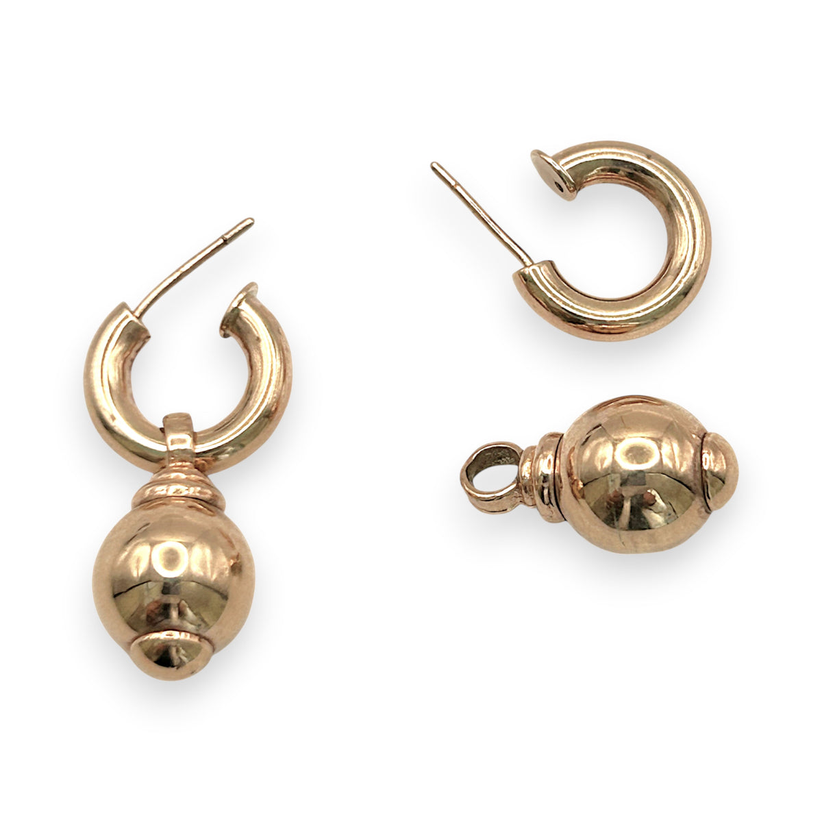 NZGD | 9ct Gold Rose Bloom Versatile Hoop Earrings - 2 in 1 design