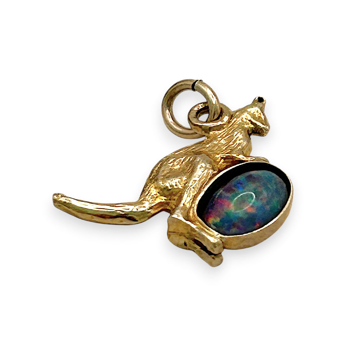 NZGD | 9ct Gold Midnight Kangaroo Opal Pendant 15.8mm