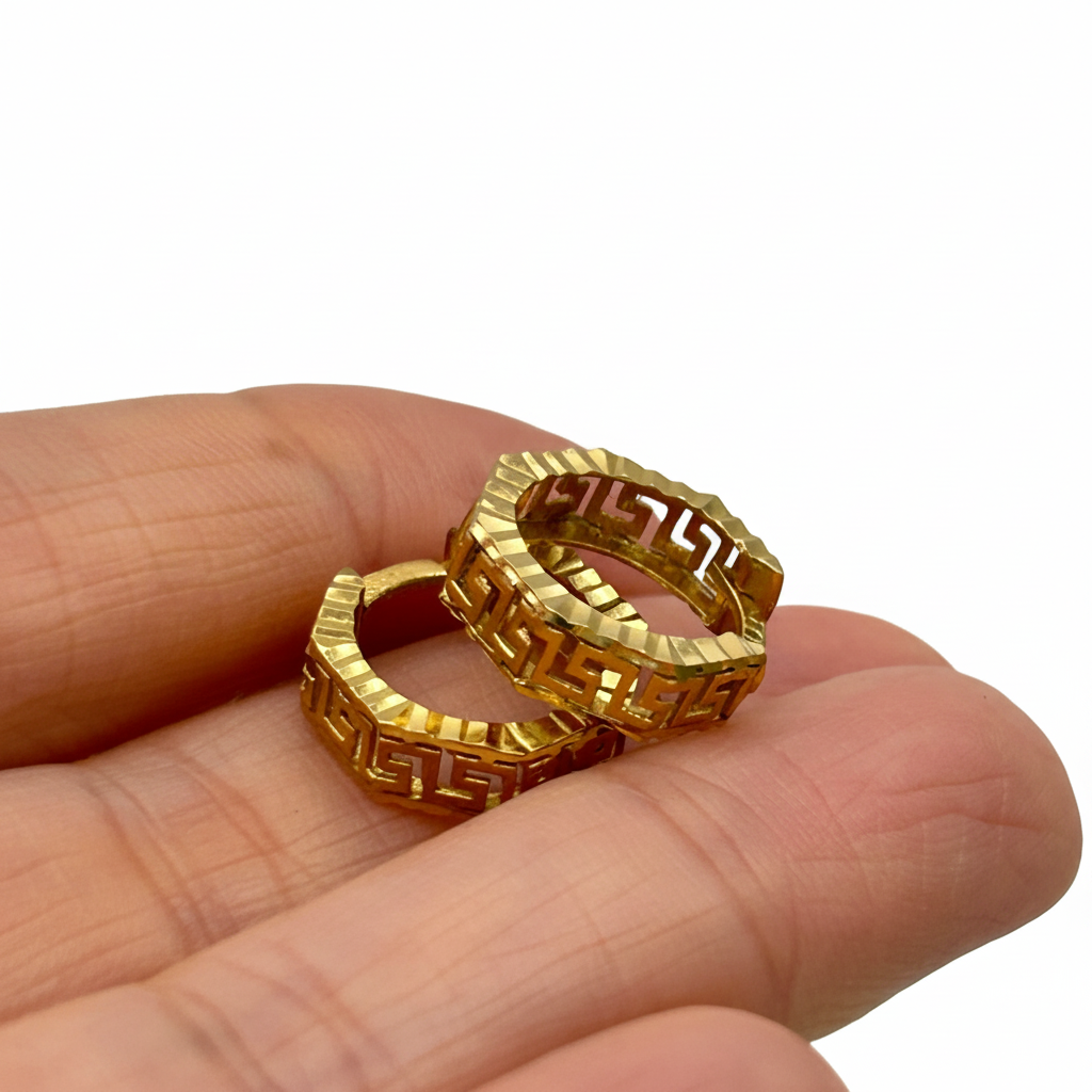 NZGD | 18ct Gold Solstice Shine Huggie Earrings 14.3mm