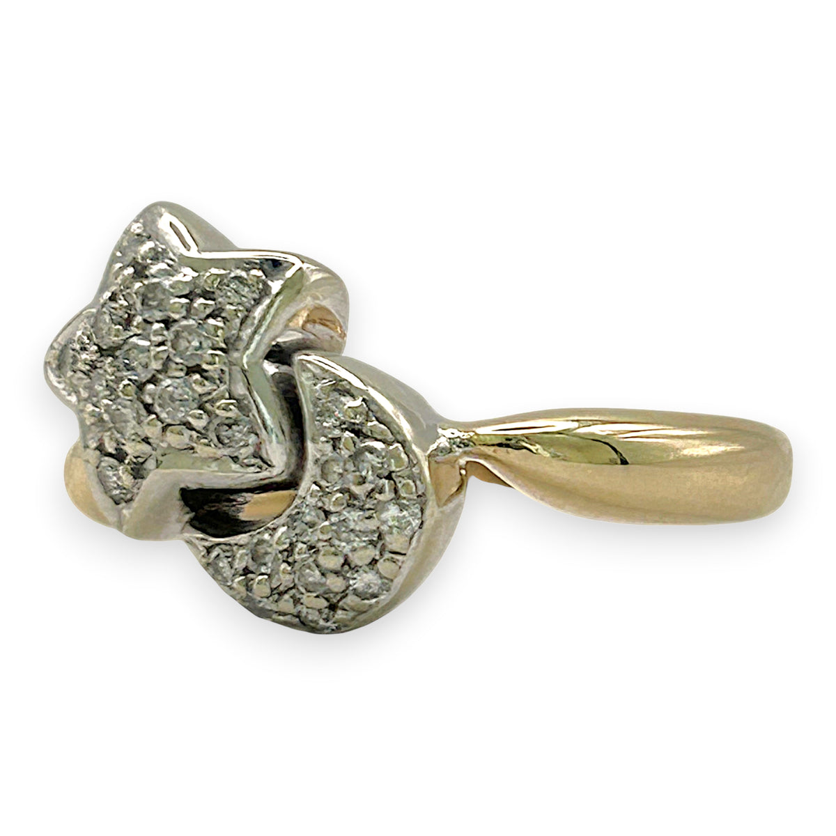 NZGD | 14ct Gold Celestial Star & Moon Glow Ring Valuation $3,000