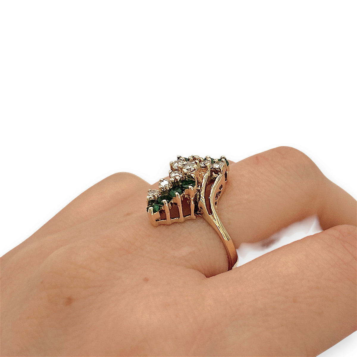 NZGD | 14ct Gold Vintage Emerald & Diamond Ring Valuation $3,150