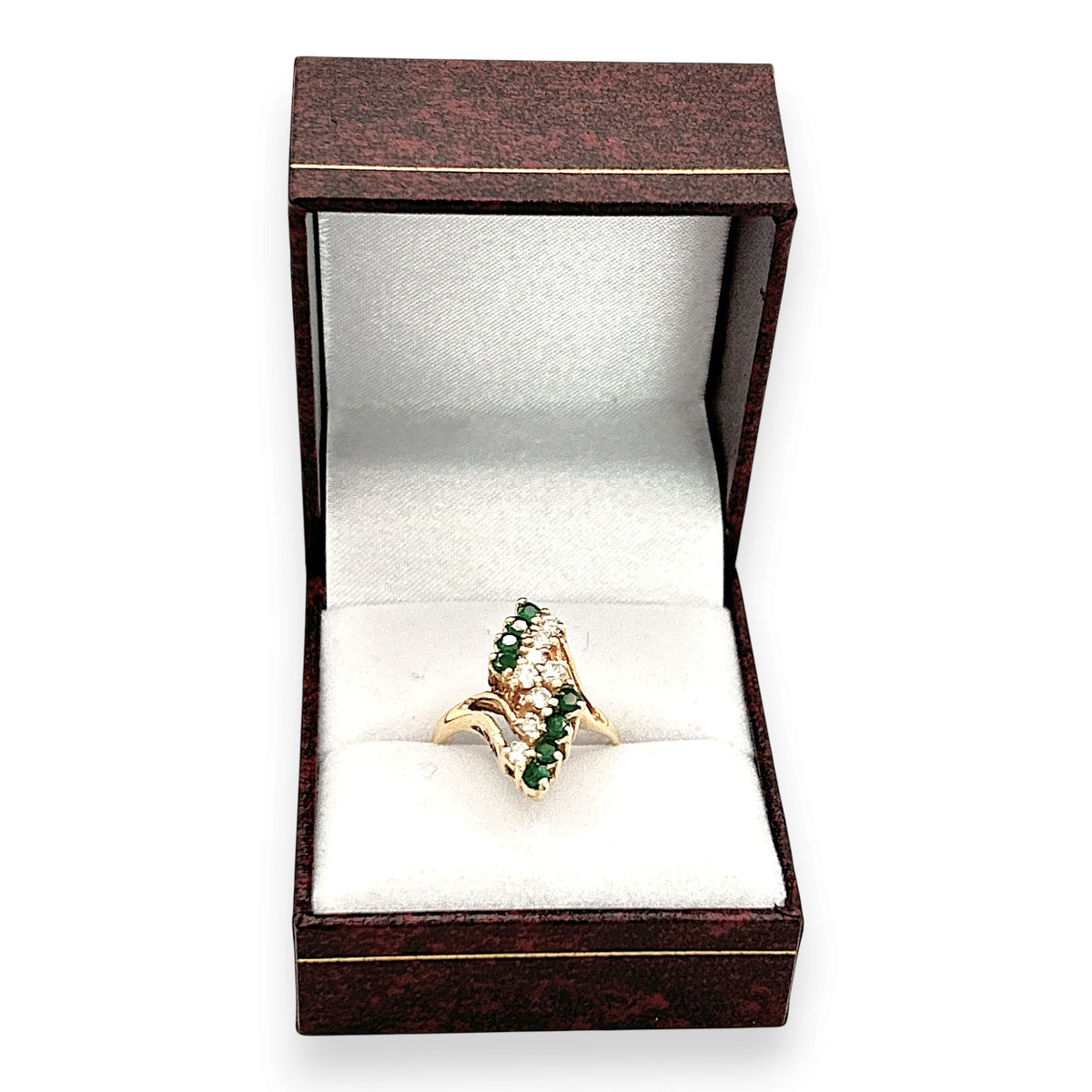 NZGD | 14ct Gold Vintage Emerald & Diamond Ring Valuation $3,150