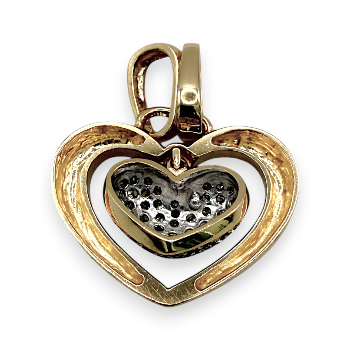 NZGD | 14K Dual‑Tone Gold Infinity Heart Pendant with CZ