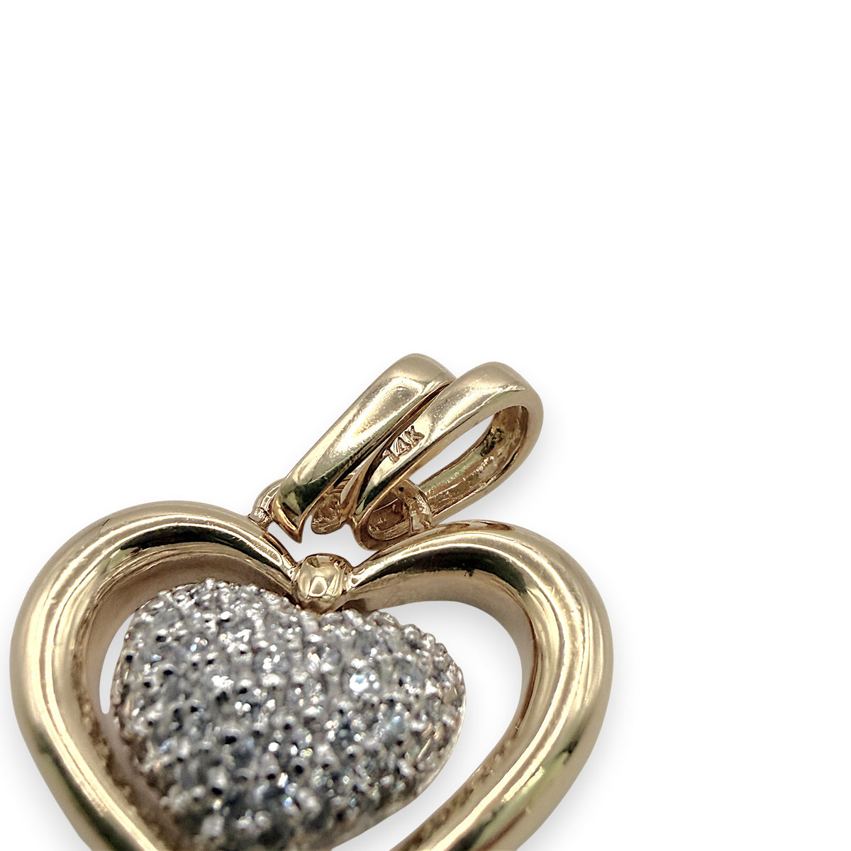 NZGD | 14K Dual‑Tone Gold Infinity Heart Pendant with CZ