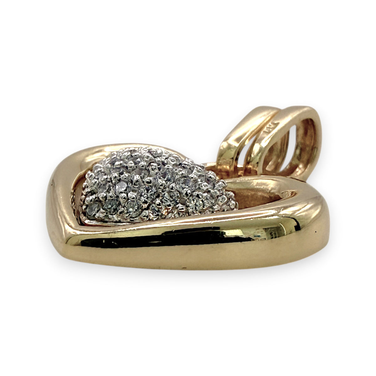 NZGD | 14K Dual‑Tone Gold Infinity Heart Pendant with CZ