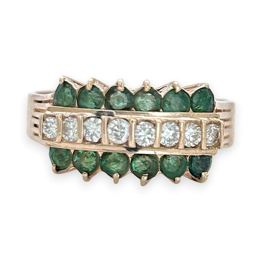 NZGD | 14ct Gold Heirloom Emerald Diamond Ring Valuation $4,000