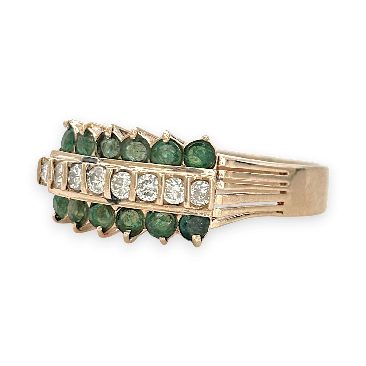 NZGD | 14ct Gold Heirloom Emerald Diamond Ring Valuation $4,000
