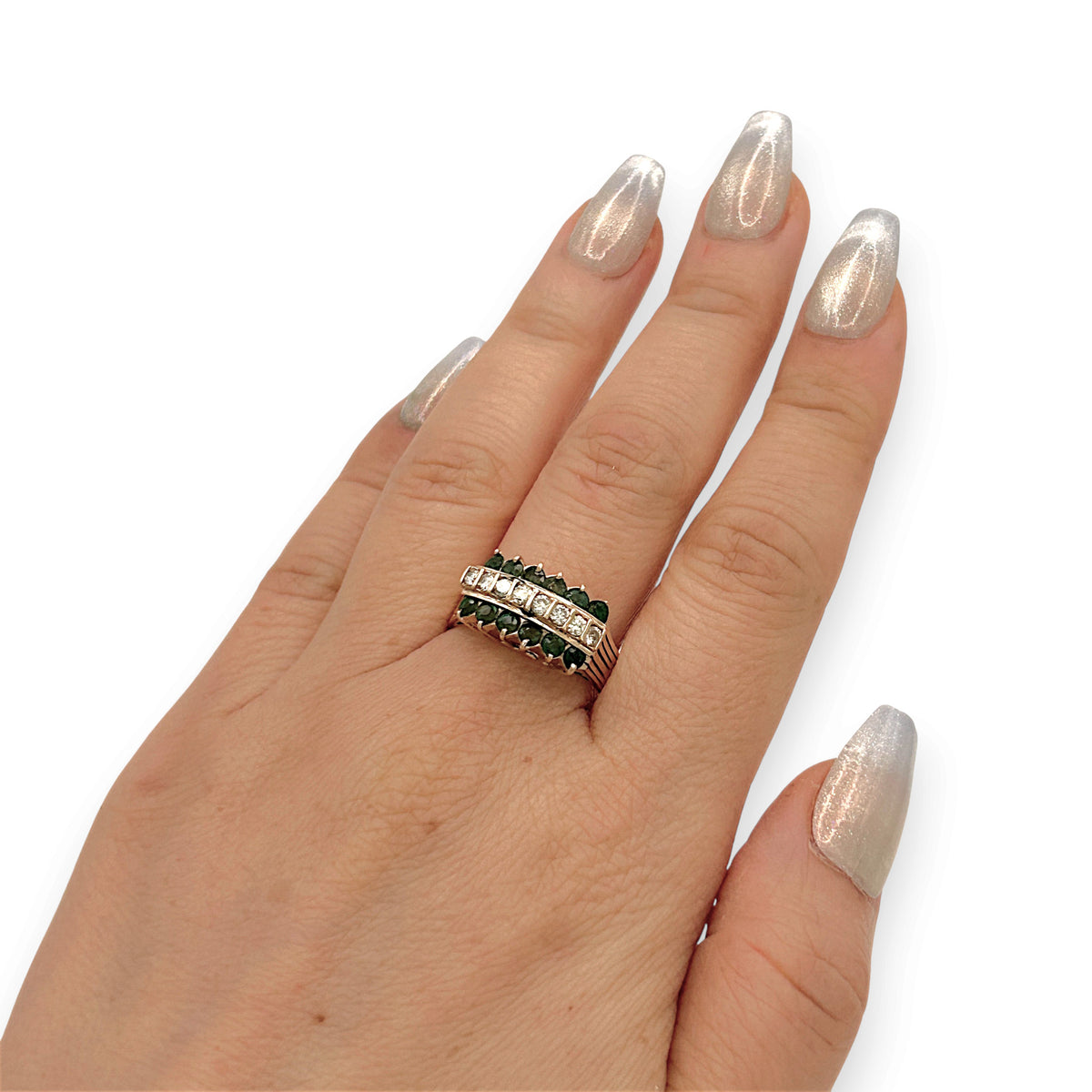 NZGD | 14ct Gold Heirloom Emerald Diamond Ring Valuation $4,000