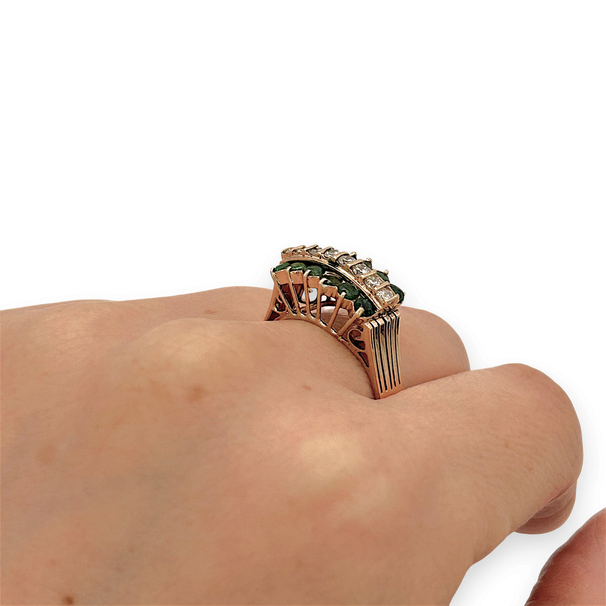 NZGD | 14ct Gold Heirloom Emerald Diamond Ring Valuation $4,000