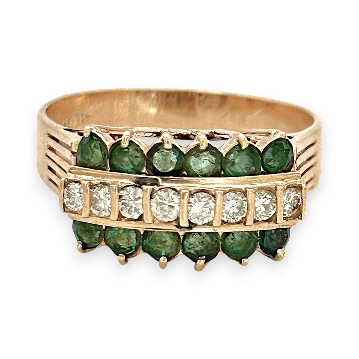 NZGD | 14ct Gold Heirloom Emerald Diamond Ring Valuation $4,000