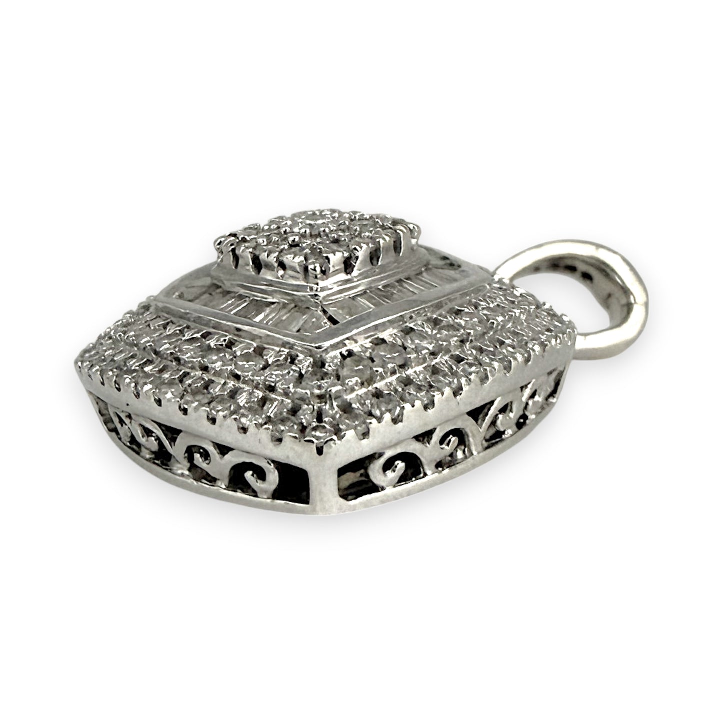 NZGD | 9ct White Gold Frosted Radiance Pendant with Natural Diamonds