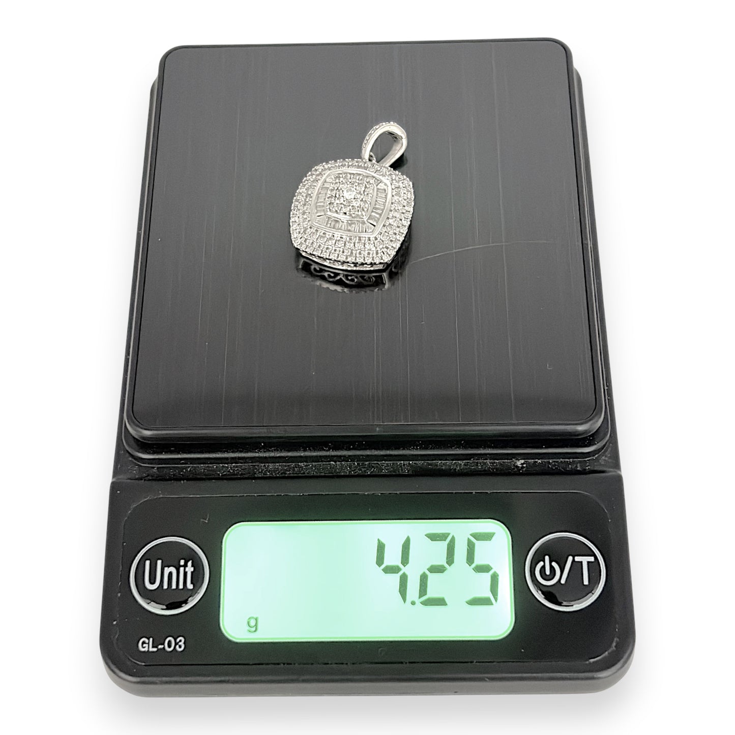 NZGD | 9ct White Gold Frosted Radiance Pendant with Natural Diamonds