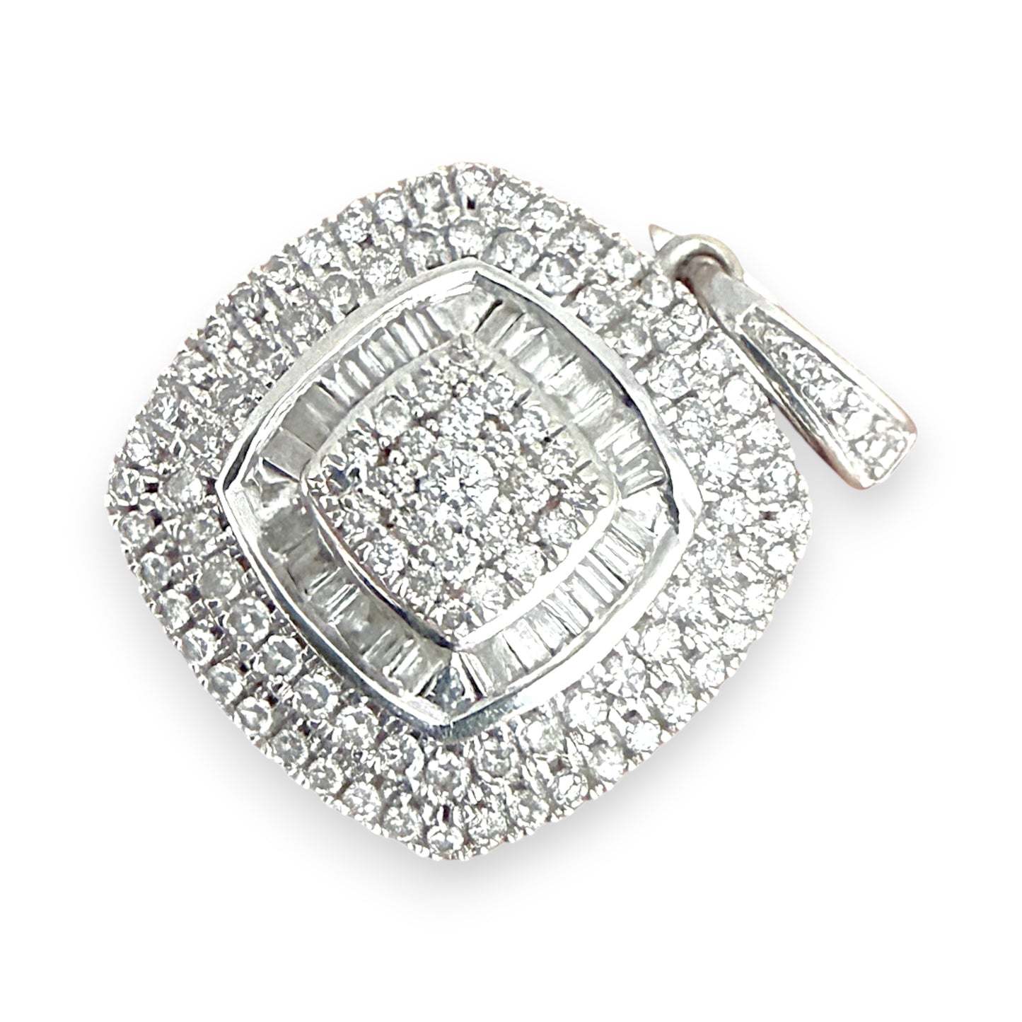 NZGD | 9ct White Gold Frosted Radiance Pendant with Natural Diamonds