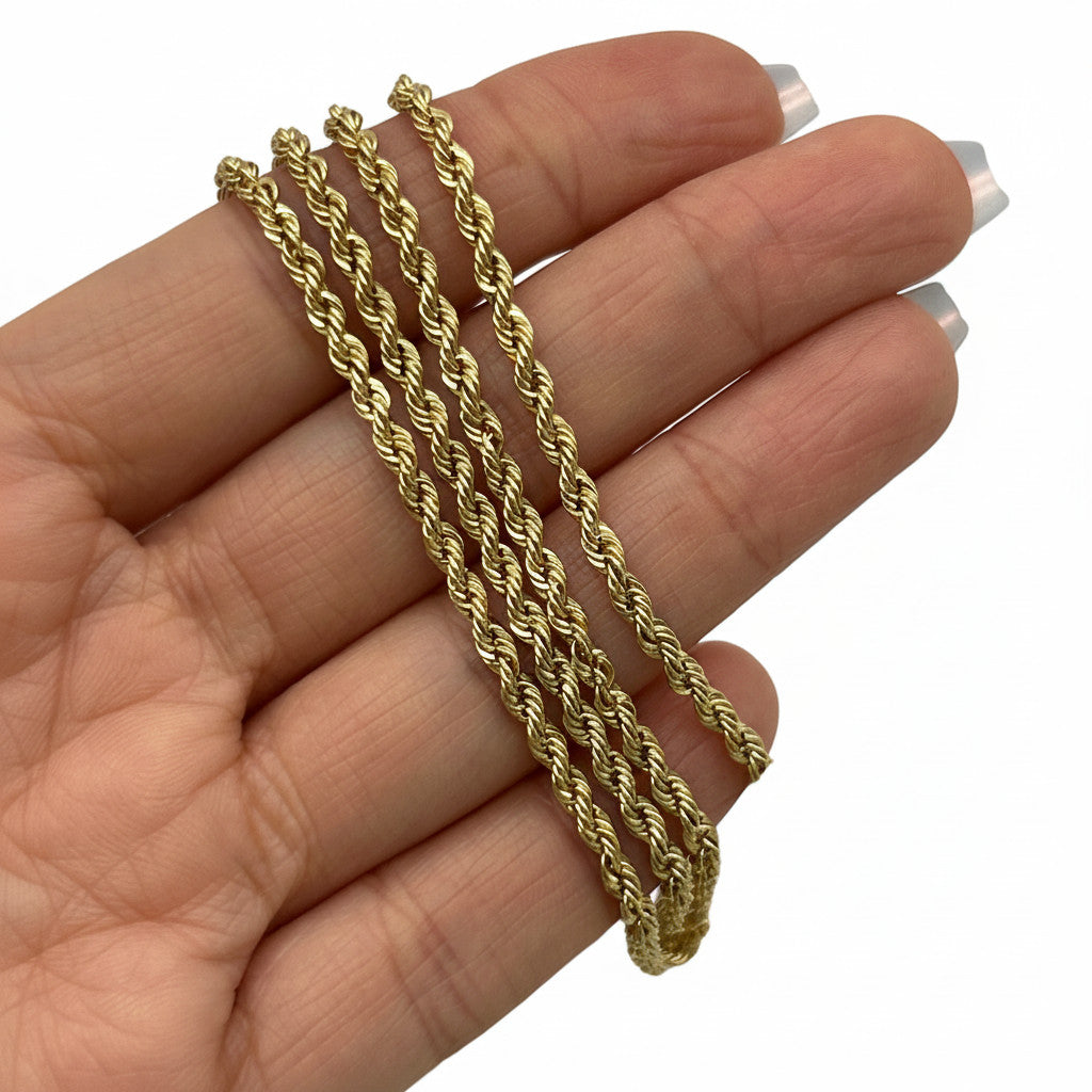 NZGD | 18ct Gold Solara Rope Chain 55cm