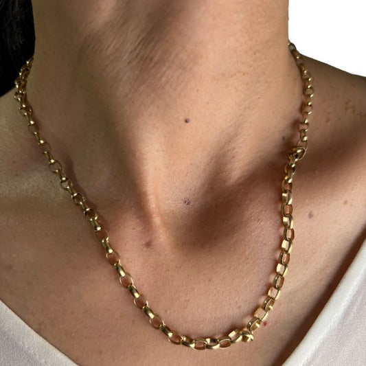 9ct Gold Belcher Oval Chain 45cm long, Valuation $3,850. R # 259