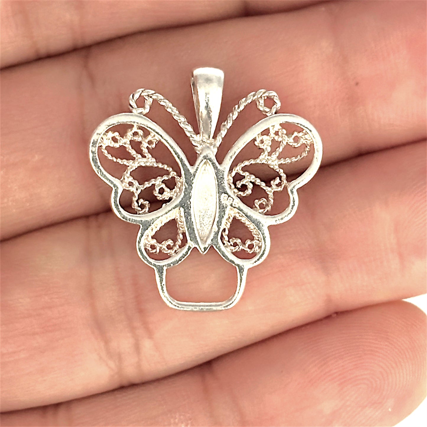 SILVER DEAL | Sterling Silver Whispering Wings Pendant - Butterfly