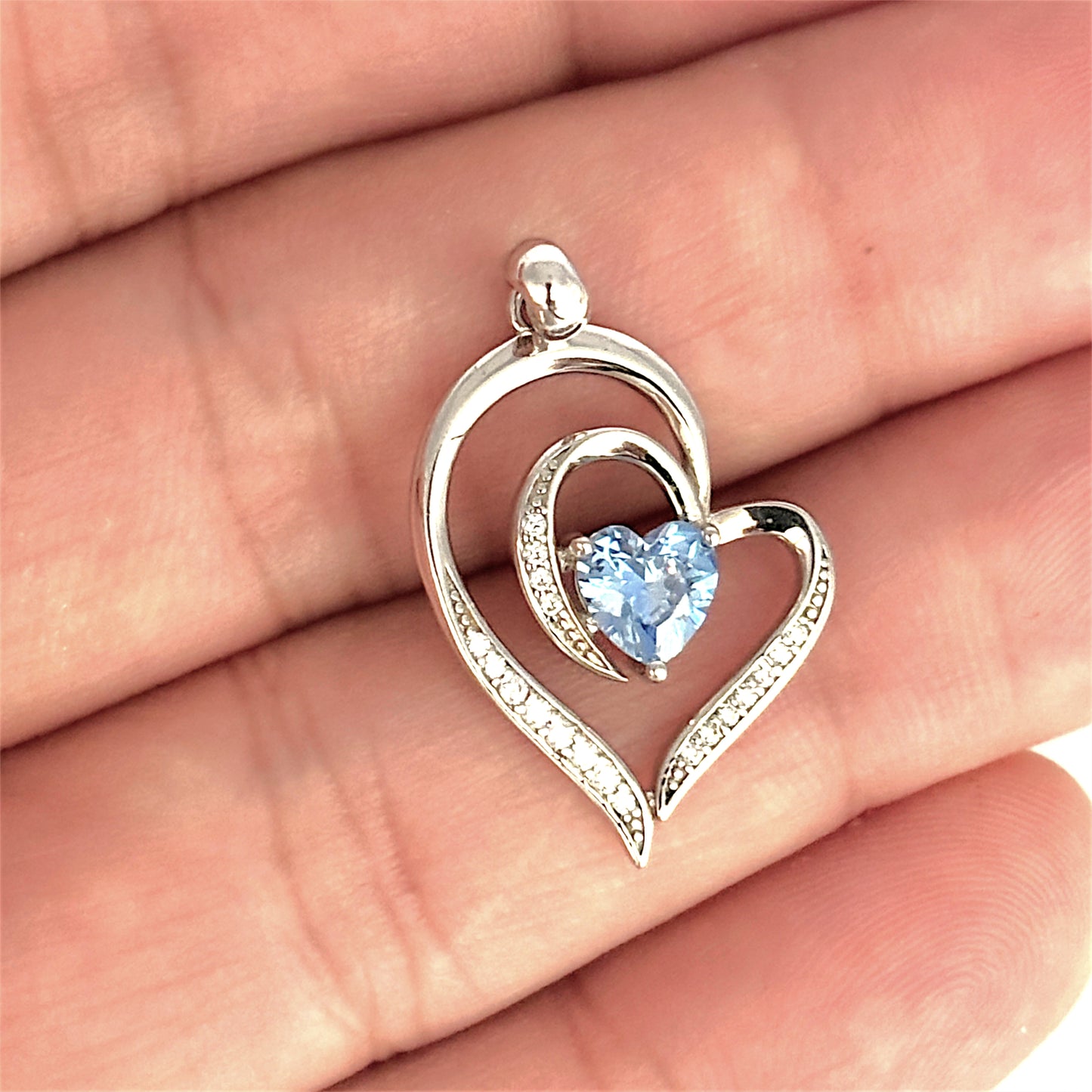 SILVER DEAL | Sterling Silver Blue Heart Radiance Pendant
