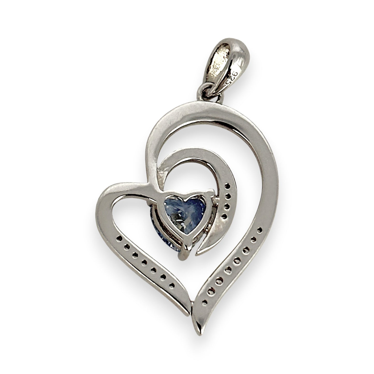 SILVER DEAL | Sterling Silver Blue Heart Radiance Pendant