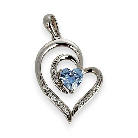 SILVER DEAL | Sterling Silver Blue Heart Radiance Pendant
