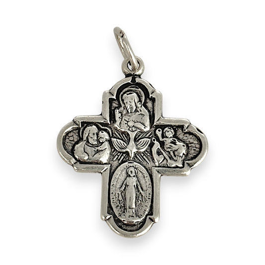 SILVER DEAL | Sterling Silver Vintage 4-way Cross Pendant - Double sided