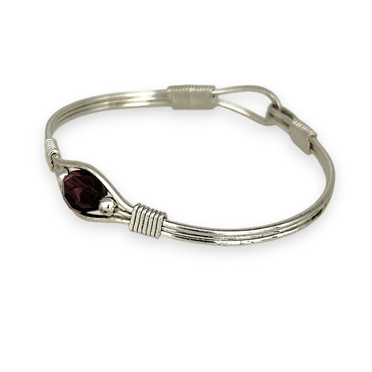 SILVER DEAL | Sterling Silver Velvet Orbit  Bangle Bracelet