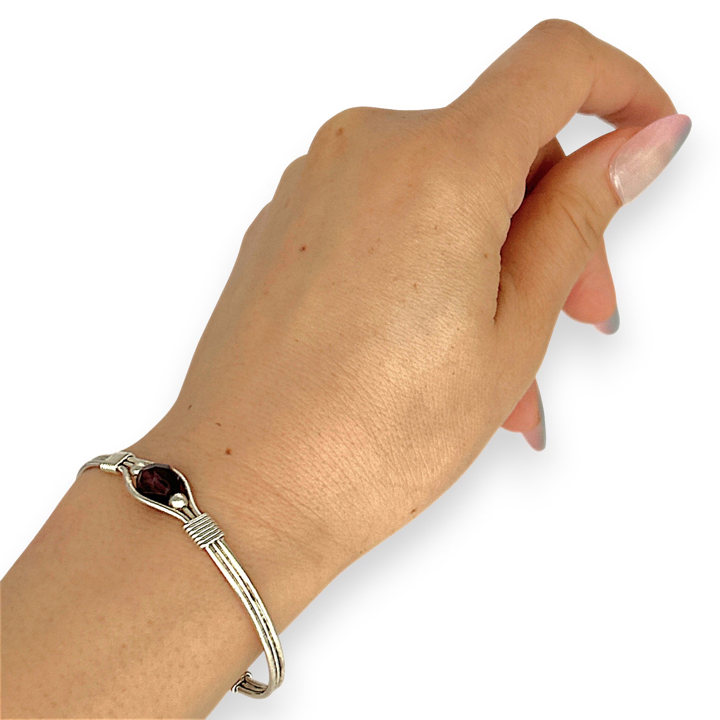 SILVER DEAL | Sterling Silver Velvet Orbit  Bangle Bracelet