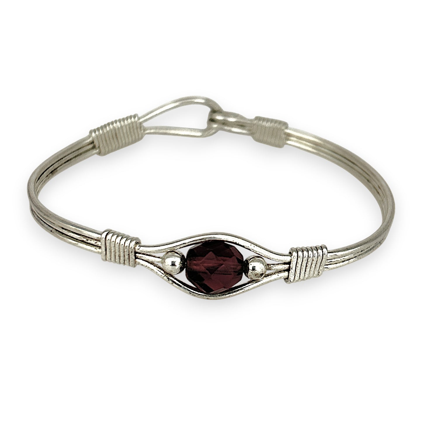 SILVER DEAL | Sterling Silver Velvet Orbit  Bangle Bracelet