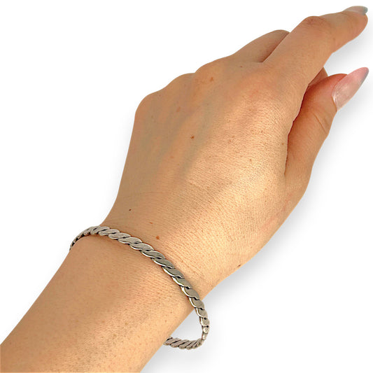 SILVER DEAL | Sterling Silver Rope WhisperBangle 62.7mm