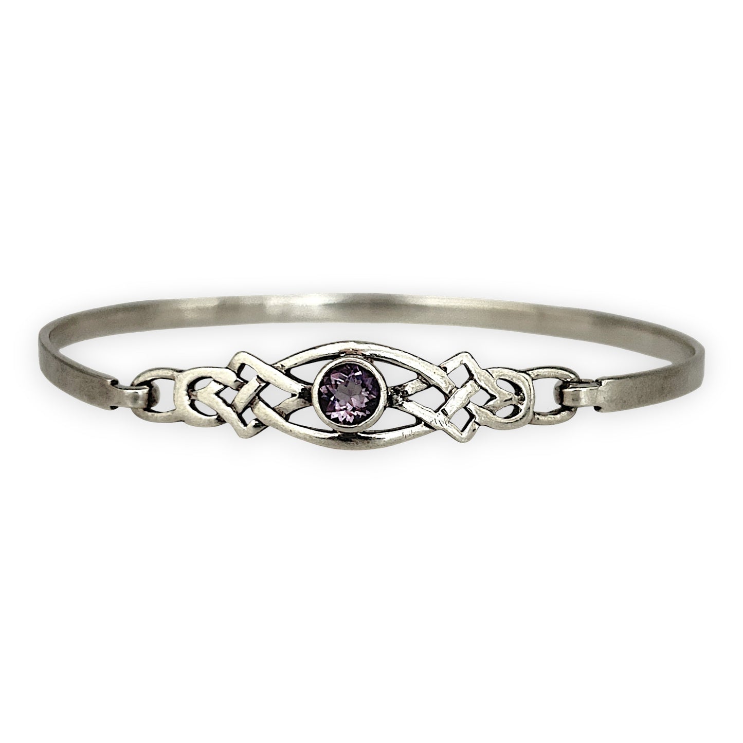 SILVER DEAL | Sterling Silver - Whispering Violets Amethyst Bangle 62.9mm