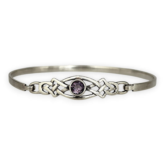 SILVER DEAL | Sterling Silver - Whispering Violets Amethyst Bangle 62.9mm